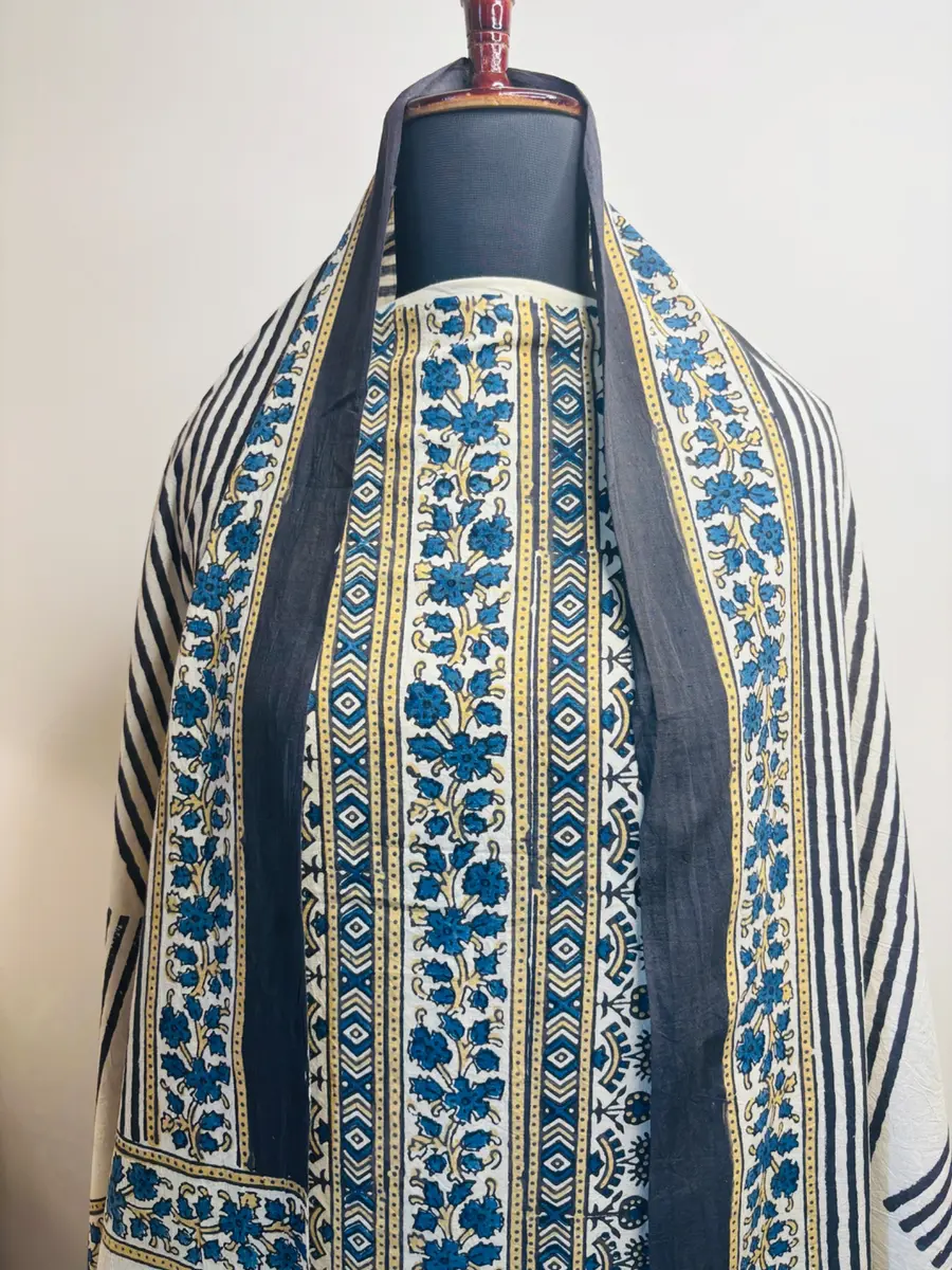 Ajrakh Blockprint Cotton Suit Printed (Unstitched) thumbnail 4