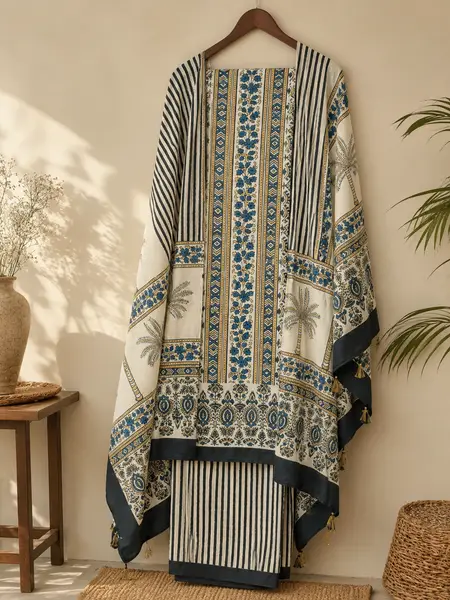 Ajrakh Blockprint Cotton Suit Printed (Unstitched) — image 2 of 5