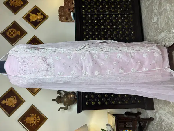 Chikankari Cotton Voile Suit Pastel Pink (Unstitched) — image 3 of 3
